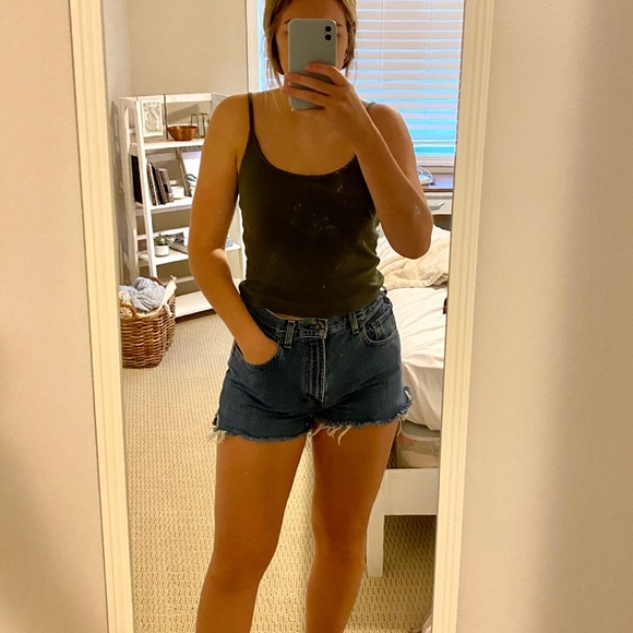 Vintage High-Waisted Jean Shorts - Picture 1 of 5